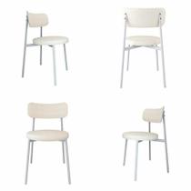 4 Unidades Cadeira Kyta fixa C/4 Pés 50 X 44,7 X 83,8 cm Pés Brancos