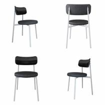 4 Unidades Cadeira Kyta fixa C/4 Pés 50 X 44,7 X 83,8 cm Pés Brancos