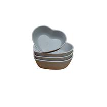 4 unidades de mini potinhos coração bambu eco 50ml cinza
