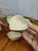 4 unidades de mini potinhos coração bambu eco - 50ml creme