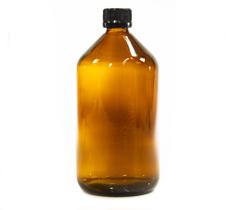 4 Unidades de Vidro Âmbar 500ml com Tampa e Batoque