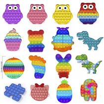 4 Unidades Pop It Fidget Toy Pop Bubble Sensorial Variados