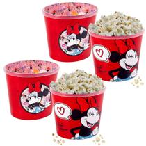 4 Vasilhas p/ Pipoca Balde Infantil Minnie 2 Litros Original 4 Vasilhas p/ Pipoca Balde Infantil Minnie 2 Litros Original