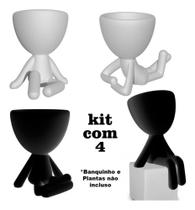 4 Vasinhos Decorativos Bob Robert Plant Para Suculentas