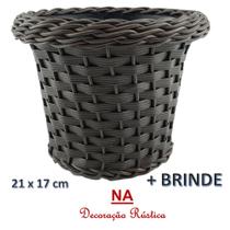 4 vaso planta cachepot com borda marrom escuro decorativo 21 x 17 cm 4 vaso planta cachepot com borda marrom escuro decorativo 21 x 17 cm