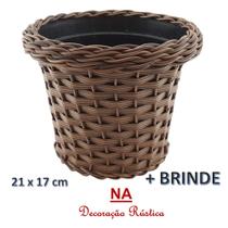 4 vaso planta cachepot com borda marrom escuro decorativo 21 x 17 cm 4 vaso planta cachepot com borda marrom escuro decorativo 21 x 17 cm