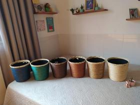 4 vaso vasinho cachepô cachepot flores plantas sisal médio 26 cm x 25 cm colorido 4 vaso vasinho cachepô cachepot flores plantas sisal médio 26 cm x 25 cm colorido