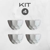4 Vasos Decorativo Cachepot Geométrico Pequeno (Sem Plantas)