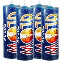 4 Velas De 7 Dias Azul 100% Parafina Pura 260g