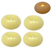 4 Velas Led Eletrônica De Parafina Decorativa Efeito Vela
