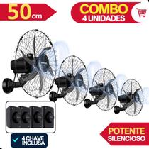 4 Ventiladores Potente Parede P Grandes Espaços Igreja Loja Salas Academia Quentes Osc - Ventisol