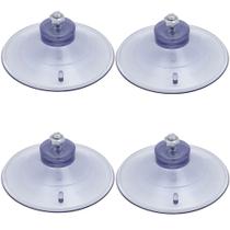 4 Ventosa de 90mm (9 cm) Em PVC Cristal Com Parafuso e Porca