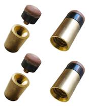 4 Virolas De Rosca De Metal Com Sola Para Taco De Sinuca Bil 4 Virolas De Rosca De Metal Com Sola Para Taco De Sinuca Bil