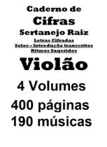 4 Volumes de Cadernos de Cifras Para Violão Sertanejo Raiz