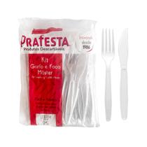 4 x Prafesta Kit Garfo - Faca Master Branco C/25