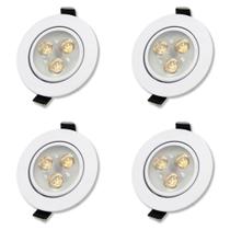 4 x Spot De Led 3w 12v Para Bateria Solar Van Branco Quente MotorHome Smart Home Casa Loja Bar