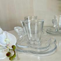 4 XICARAS CHA Prato sobremesa Acucareiro Butterfly Wolff