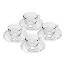 4 Xícaras para Café Wolff Pearl de Cristal Incolor 80ml 4 Xícaras para Café Wolff Pearl de Cristal Incolor 80ml