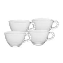 4 Xícaras para Chá Wolff Pearl de Cristal 180ml 4 Xícaras para Chá Wolff Pearl de Cristal 180ml