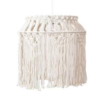 40 *40CM Bohemian Tassel Decor Lanterna Macrame Tapestry Wall Hanging Hand Woven Chandelier Lampshade Sala de Estar Café Café Decoração Tapeçarias Decorativas