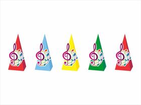 40 Caixinhas CONE para doces Música Colorida