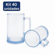 40 Canecas De cerveja/chopp Acrílico forte e resistente Lisas 300ml