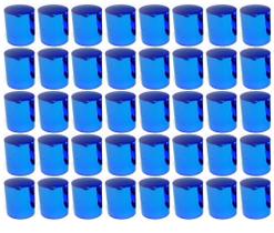 40 Capa de Porca Boliviana Azul Cromada Metalizada 27mm