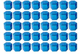 40 Capa De Porca Mini Hungara Azul Metalizada Caminhão 32/33mm