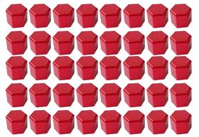 40 Capa De Porca Mini Hungara Vermelha Metalizada Caminhão 32/33mm 40 Capa De Porca Mini Hungara Vermelha Metalizada Caminhão 32/33mm