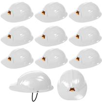 40 Capacetes Construtor Fantasia Operário Infantil Tamanho único p/ Festa Branco