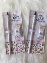 40 card com lápis e balinha dia da secretária para mimo, empresa, eventos especiais, amigos