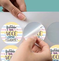 40 Etiqueta Adesiva Gratidão ter você como cliente