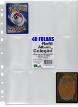40 Folhas Fichário, álbum Pasta 11 Furos Universal 9 Bolsos Cards Cartas Pokémon Magic Yugioh 40 Folhas Fichário, álbum Pasta 11 Furos Universal 9 Bolsos Cards Cartas Pokémon Magic Yugioh