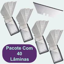 40 Lamina Trapezoidal Para Estilete Profissional Refil 19mm Aço Sk5 40 Lamina Trapezoidal Para Estilete Profissional Refil 19mm Aço Sk5