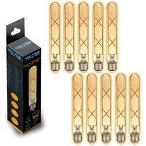 40 Lâmpadas Volter Filamento Led T185 Vintage 4w E27 Amarela
