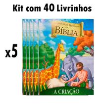 40 Livrinhos Bíblicos - Histórias da Bíblia - 5 Kits Repetidos (Atacado - Igreja)