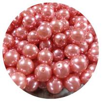 40 pçs pérola bola lisa 14 mm rose p/ bijuterias, colares, oulseiras e artesanatos em geral