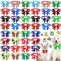 40 peças de gravata-borboleta de Natal Maitys para cães e gatos ajustáveis de 22 a 36 cm
