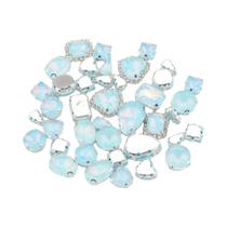 40 Peças De Strass De Vidro Opalino Com Base Prateada Para Decoração De Roupas E Artesanato 40 Peças De Strass De Vidro Opalino Com Base Prateada Para Decoração De Roupas E Artesanato