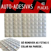 40 Placas 3d Pvc Revestimento De Parede 50x50 Auto Adesiva