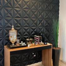 40 Placas 3D PVC Revestimento De Parede Decorativa Estrelar 25Cm Preto