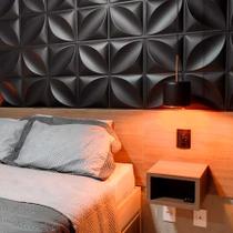 40 Placas 3D Pvc Revestimento De Parede Decorativa Pétalas 25Cm Preto 40 Placas 3D Pvc Revestimento De Parede Decorativa Pétalas 25Cm Preto