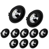 40 Spot Embutido Redondo AR111 GU10 Preto Save Energy