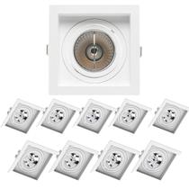 40 Spots de Embutir Quadrado Recuado AR70 Branco Save Energy