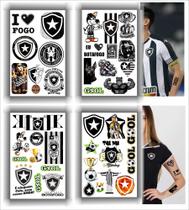 40 Tatuagens Temporária Botafogo Futebol Time - Unissex - Tattoo Happy