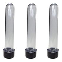 40 Tubete Transparente Com Tampa Varias Cores Colorido Niver