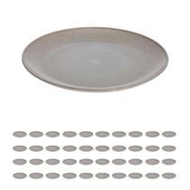 40 UN Prato Lanche Sobremesa Redondo Durável 20cm Cinza 40 UN Prato Lanche Sobremesa Redondo Durável 20cm Cinza