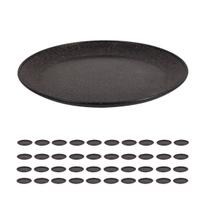 40 UN Prato Refeição Sustentável Redondo Durável 24cm Preto 40 UN Prato Refeição Sustentável Redondo Durável 24cm Preto