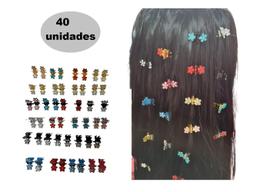 40 Unidades Mini Piranha De Metal Pequeno Strass Sortido