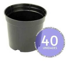 40 Vasos Pote 6 Plástico Rígido Preto p/ Suculentas e Mudas
